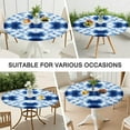 thumbnail image 7 of Blue White Tie Dye Mandala Pattern Round Fitted Tablecloth with Elastic Edge,Dining Table Cover Waterproof,Outdoor Round Tablecloth for Camping,Dining,Indoor and Outdoor, 7 of 7