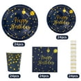 thumbnail image 3 of 120 Pcs Blue and Gold Plates and Napkins Party Supplies, Paper Plates Disposable Party Dinnerware for Birthday, 3 of 7