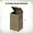 thumbnail image 2 of SEEKOL  33 Gallon Outdoor Trash Can, Hideaway Garbage Bins with Tiered Lid, Waterproof Resin Outside Waste Bins for Patio, Outside Pool, Backyard and Deck (1, Brown), 2 of 6