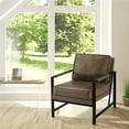 thumbnail image 6 of Yaheetech Upholstered Faux Leather Accent Chair,Brown, 6 of 10
