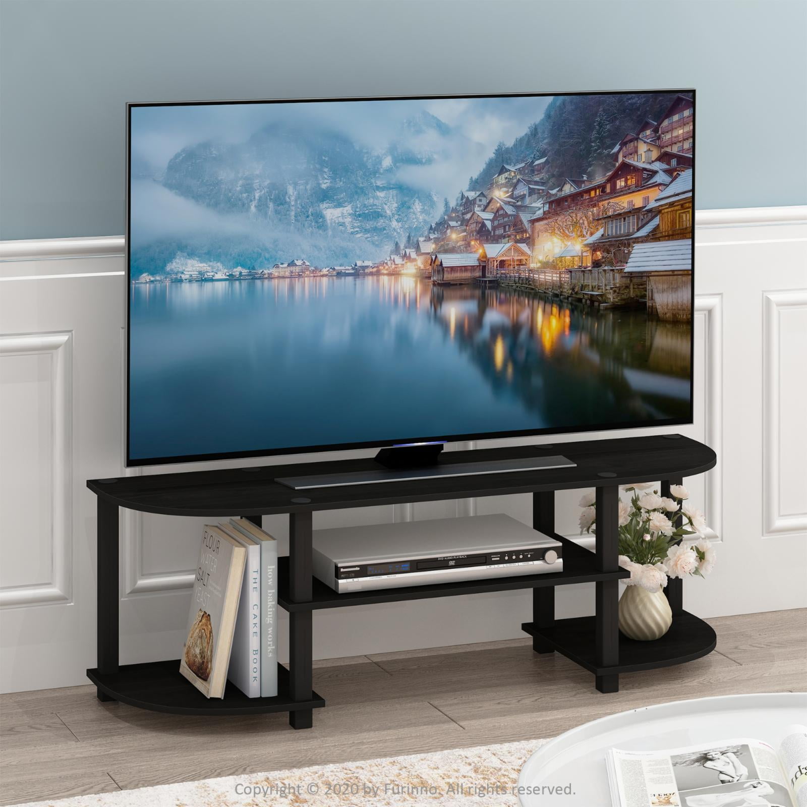 Furinno TURN-S-TUBE Wood TV Entertainment Center for TV up to 55" in Espresso