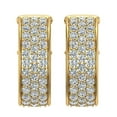 thumbnail image 3 of 19 mm Diameter Three Row Pavé Set Diamond Hoop Earrings 3.00 CTW 14k Gold, 3 of 4