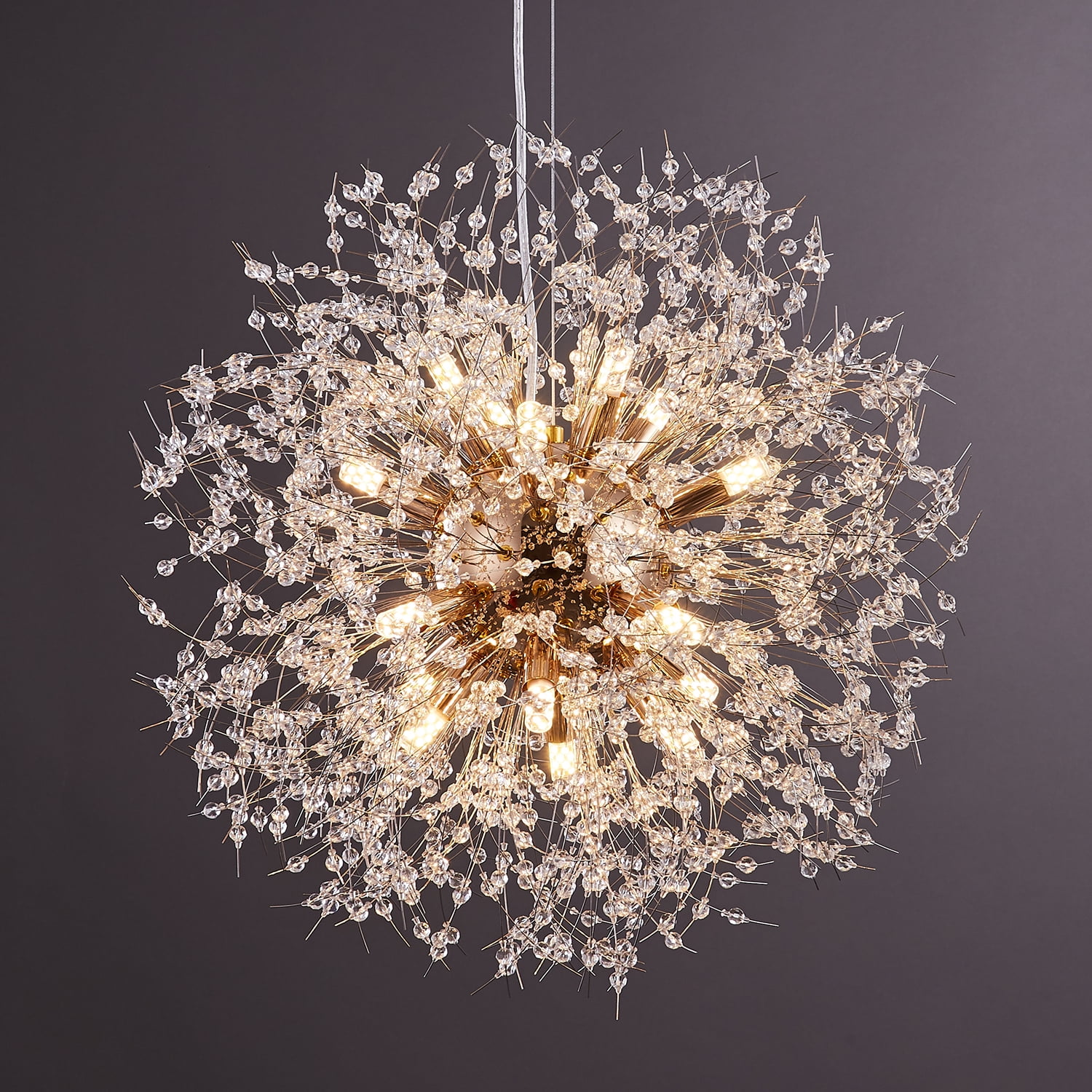 Modern Elegant Crystal Pendant Light Fixture LED Ceiling Hanging Lamp Chandelier 