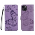 thumbnail image 5 of TECH CIRCLE Embossed Butterfly Case for 2022 iPhone 14 (6.1") - Protective Foldable Stand Flip Cute Case (Purple), 5 of 6