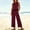 Wine, variant on Floleo Women's 2-Piece Linen Blend Outfit Set Sleeveless Lace Trim Top & Elastic Waist Wide Leg Pants Casual Summer Set for Beach Travel Daily Wear(Purple,3XL)