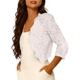 thumbnail image 6 of Neewe Women's Bolero Shrug Long Sleeve Cropped Cardigan Knit Sweaters Open Front Casual Elegant Jacket for Dresses, 6 of 7