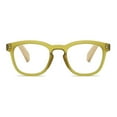 thumbnail image 3 of 5 Pairs of Square Bamboo Print Reading Glasses 4.00 for Women and Men, Green Thick Spring Hinge HD Wood Grain Readers +4.00, 3 of 3