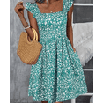 thumbnail image 5 of Women's Summer Dresses Casual Square Neck Floral Sundress with Pockets A Line Flowy Beach Dress, 5 of 6
