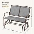 thumbnail image 6 of Topeakmart 2-Person Patio Swing Glider Bench Texteline with Steel Frame, Gray, 6 of 7