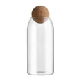 thumbnail image 1 of Recipiente de almacenamiento de vidrio, tarro de vidrio, lata sellada, tarro decorativo redondo para alimentos, transparente 1000ml, 1 of 9