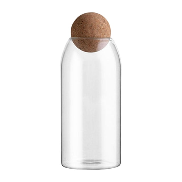 Recipiente de almacenamiento de vidrio, tarro de vidrio, lata sellada, tarro decorativo redondo para alimentos, transparente 1000ml