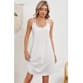 thumbnail image 5 of Womens Summer Casual Tank Dress Sleeveless O Neck T Shirt Sundress Solide Color Mini Beach Vacation Dresses (White,XX-Large), 5 of 6