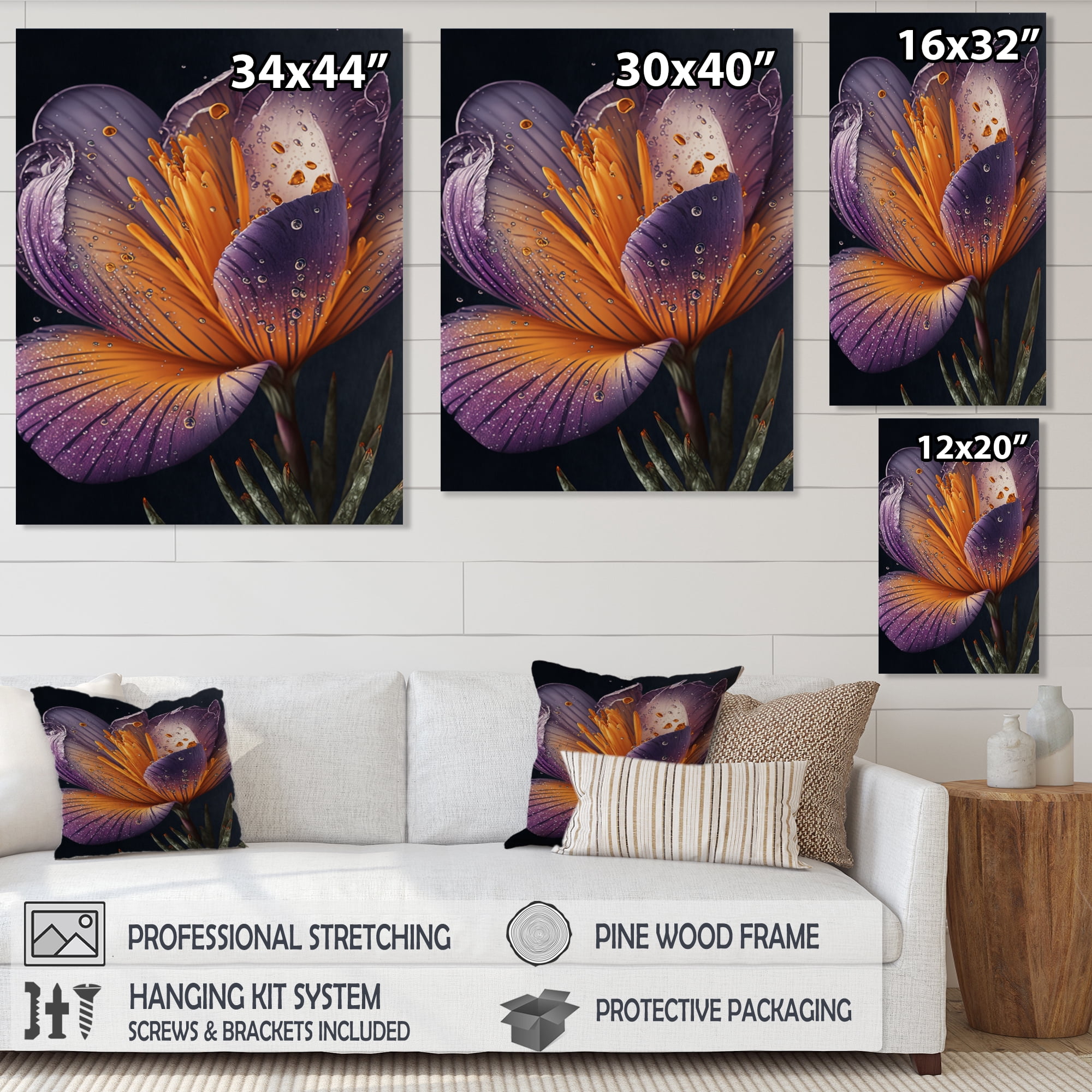 Designart Blooming Crocus II Canvas Wall Art