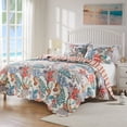 thumbnail image 3 of Barefoot Bungalow Atlantis Coastal Quilt Set, Coral, 3-Piece King/Cal King, 3 of 5