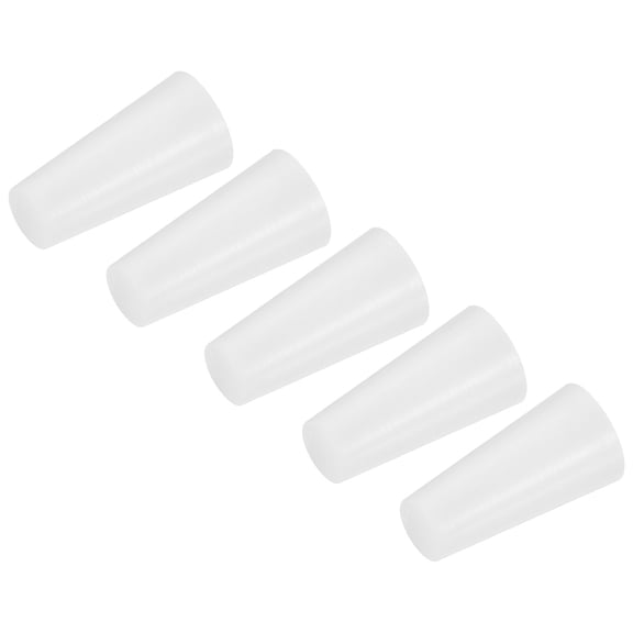 Uxcell Silicone Rubber Tapered Plug 8mm to 13mm Solid White for Powder Coating, Laboratory Use 5 Pack