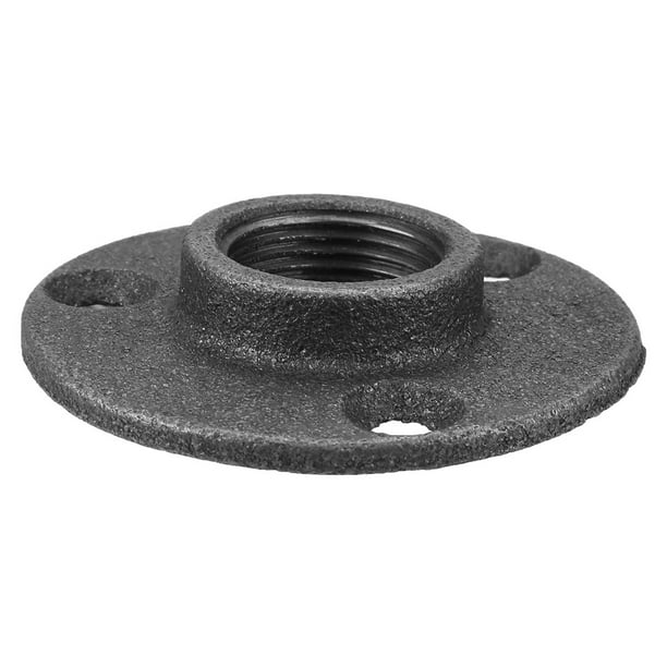 Bridas De Piso De Hierro Maleable Negro - Pack 10 Unidades, Tamaño DN25 (1"), Para Muebles Estilo Industrial