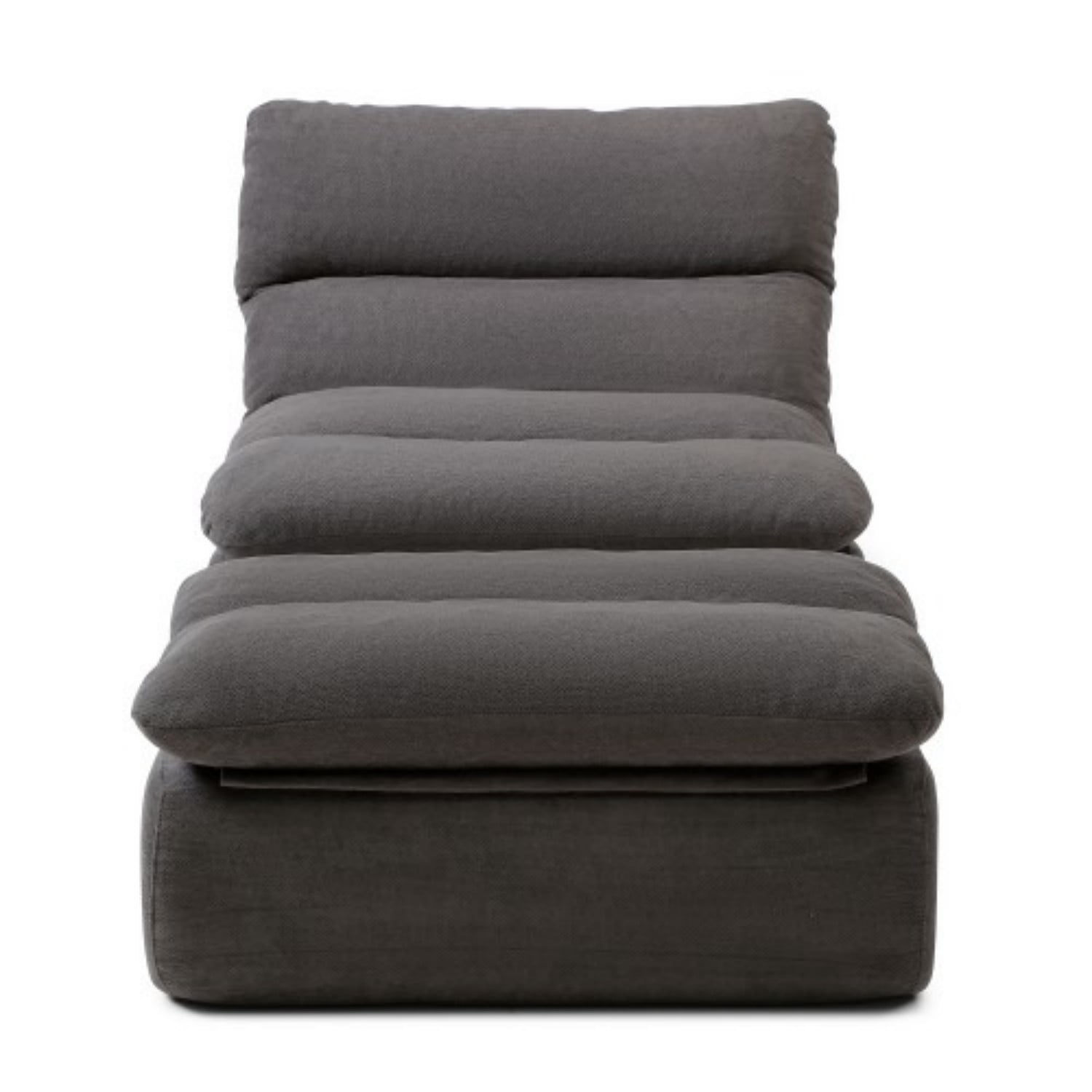 32" Bean Bag Chair with Ottoman, Tufted Upholstered Chaise Lounge Chair for Adults, High Density Foam Lazy Sofa with Footrest for Living Room, Bedroom, Gaming Room & Dorm, Grey