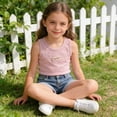 thumbnail image 3 of CYRBOKO Girls Tank Tops, Sleeveless Vacation Casual Cotton Summer T-Shirts Pink Size 6-7 T, 3 of 8