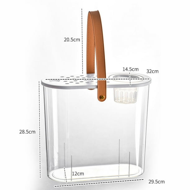 Pecera de plástico transparente ovalada con tapa, micropaisaje, para sala de estar, oficina, escritorio, pequeños adornos decorativos, pecera de peces de colores