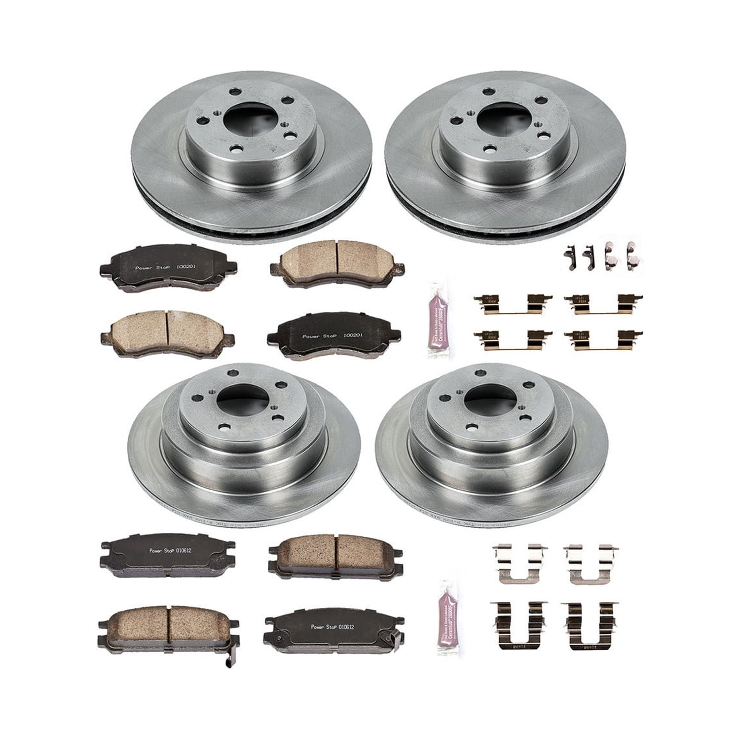 Power Stop Front and Rear Stock Replacement Brake Pad and Rotor Kit KOE446