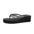 thumbnail image 4 of hlysgo Women's Sparkly Rhinestone Platform Flip Flops Thong Sandals Flower Slip on Wedge Sandals Black 6.5, 4 of 6