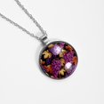 thumbnail image 4 of Grape Glass Circular Pendant Necklace - Elegant Jewelry Piece for Everyday Wear, 4 of 5
