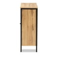 thumbnail image 5 of Baxton Studio Vander Modern and Contemporary Oak Brown Finished Wood and Black Finished Metal 1-Door Shoe Storage Cabinet, 5 of 11