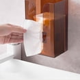 thumbnail image 6 of Wall Mount Tissue Box, No-Drill Wall Hanging Facial Tissue Storage Box, Self-Adhesive Tissue Holder Container, Glacier Textured Paper Towel Dispenser, Bathroom Kitchen Toilet Tissue Organizer,White, 6 of 6