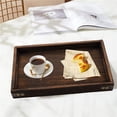 thumbnail image 6 of Wood Serving Tray, Rectangular Butler Serving Tray with Handle, Coffee Table Tray Decorative Ottoman Tray for Tea, Coffee, Breakfast, Table Centerpieces, 6 of 10
