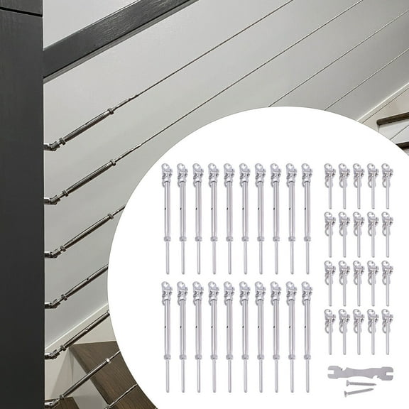 20pcs 1/8" Cable Stainless Steel Cable Railing Hardware Kit for Deck Stair