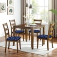 thumbnail image 6 of Dark Blue Christmas Snowflake Seat Covers for Dining Room Chairs Set Of 4,Stretch Printed Washable Chair Seat Cover with Elastic Ties and Button,Removable Waterproof Couch Cushion Covers, 6 of 6