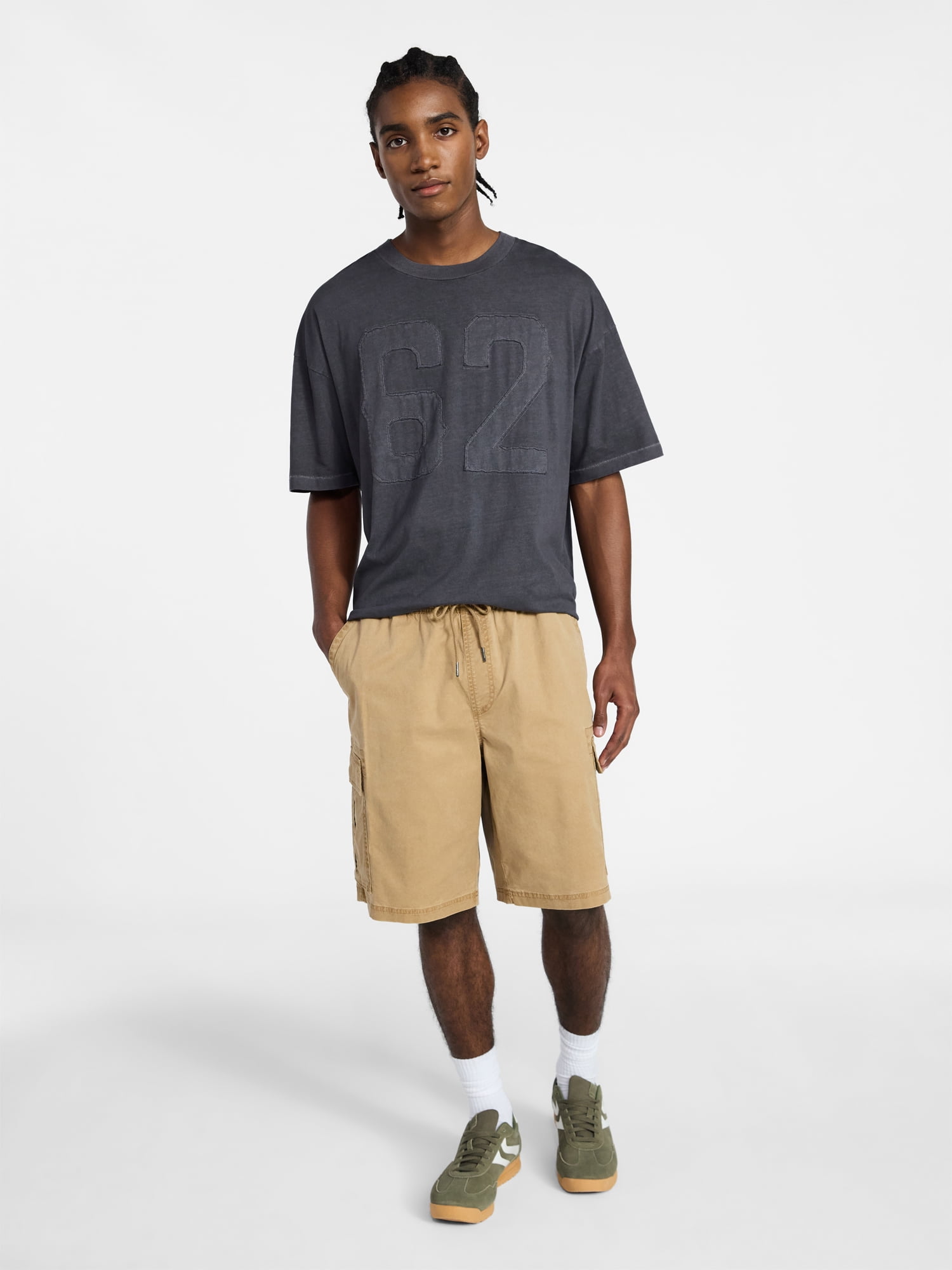 No Boundaries Twill Cargo Shorts, 10" Inseam, Men's XS-5XL