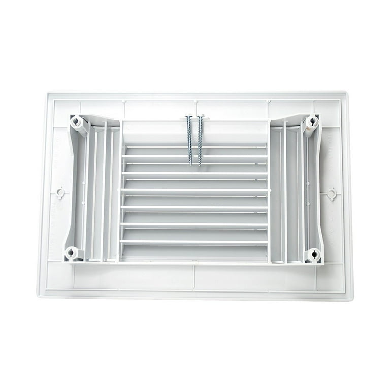 12" X 12" 4-Way Air Supply Grille Steel HVAC Vent Cover With Damper, Wall/Ceiling Register, White - HVAC Premium