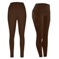 thumbnail image 5 of Resivox Women's High Waisted Yoga Pants with Pockets - High Waist Design for Tummy Control, Stretchy Fabric for Workouts & Daily Wear, Athletic Tights Coffee L, 5 of 5