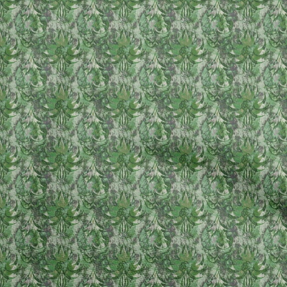 oneOone Polyester Spandex Green Fabric Abstracts Dress Material Fabric Print Fabric By The Yard 56 Inch Wide