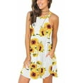 thumbnail image 1 of Robes d'Été Sans Manches Décontractées pour Femmes Robe Élastique avec Poches Tournesol sur Fond Blanc S, 1 of 6