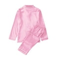 thumbnail image 4 of Silk Stain Family Christmas Pajamas Matching Sets Button Down Long Sleeve Shirts and Pants Silky Stain Xmas Pjs for Family Pictures Pink, 4 of 6