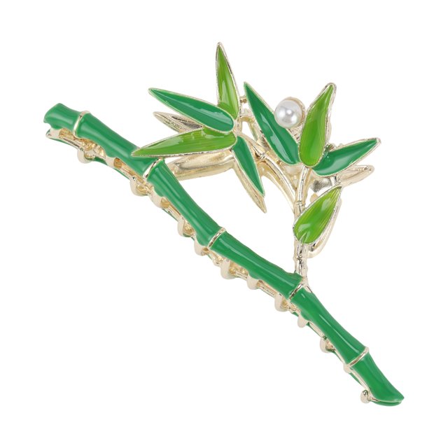 Ofertas Únicas 1 Pc Clip de Garra Grande Verde Bambú Tono Dorado Verde