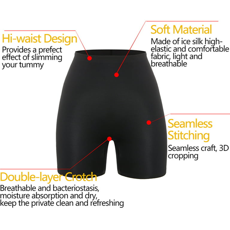 Multicolor Womens Slip Shorts for Under Dresses,Seamless Stretchy Buttlift  Panties,Soft Mid-Thigh Anti-ChafingUnderwear Shorts for Yoga/Bike/Workout-3
