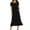 Black independence day dresses for women, variant on Wenini Womens Summer Casual Fashion Solid Maxi Dresses Round Neck Short Sleeve Loose Sundress Split Hem T-Shirt Dress with Pocket Gray s