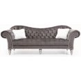 thumbnail image 3 of Modern Dark Gray G0951A-S Sofa with Deep Tufted Velvet Fabric and Wood Legs for Living Room, 3 of 5