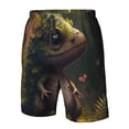thumbnail image 4 of Pofeuu Cute Leaf Animal Prin Men's Swim Trunks Quick Dry Bathing Suit Swimming Board Shorts Mesh Lining Beach Swimwear-Large, 4 of 6