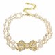 thumbnail image 1 of Colgante de collar con lazos dobles para mascotas LIUXGMXG cadenas de perlas ajustables, 1 of 4