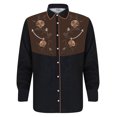 thumbnail image 2 of Mens Westren Cowboy Shirts Floral Embroidered Long Sleeve Button Down Shirts Country Spring Fall Brown S, 2 of 4