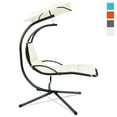 thumbnail image 6 of Patiojoy Outdoor Hanging Chaise Lounge Chair Floating Chaise Swing Lounger w/Canopy & Cushion Beige, 6 of 6