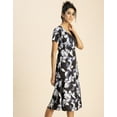 thumbnail image 3 of Moomaya Short Sleeve V Neck A-Line Printed Dress - Women's Trendy A-Line Dress, 3 of 9