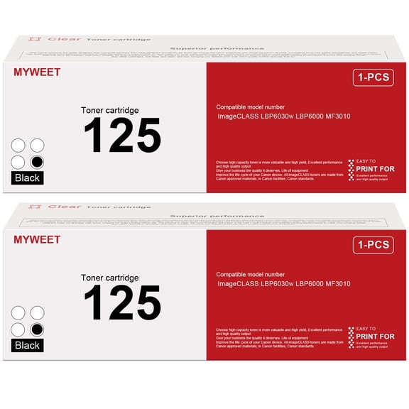 CRG125 Toner Cartridge Replacement for Canon 125 Toner ImageCLASS LBP6030w LBP6000 MF3010 Printer, 2 Pack Black