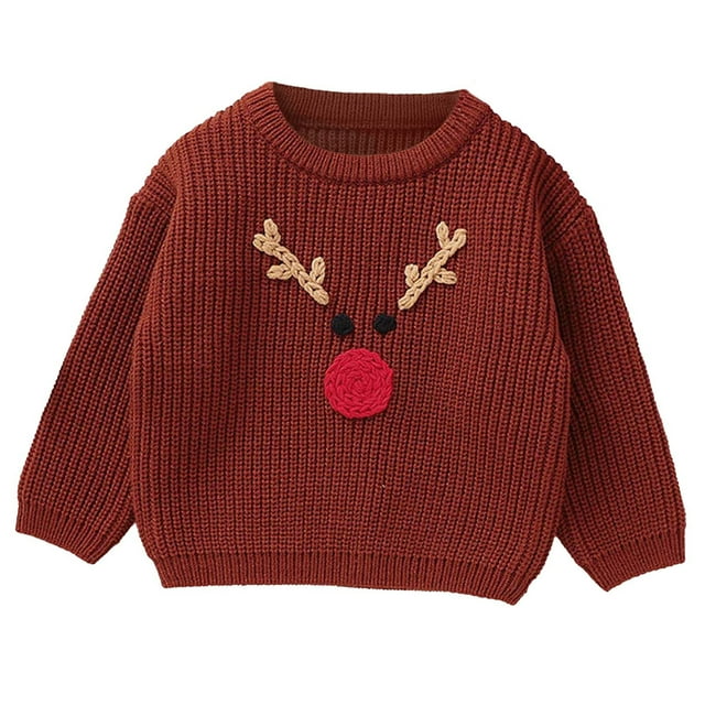 Baby Christmas Handmade Crochet Embroidered Knitted Boy And Girl Baby Sweaters