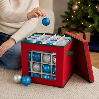 2 pack) Sterilite Adjustable Ornament Box, Stackable Christmas