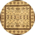 thumbnail image 1 of Ahgly Company Indoor Round Abstract Brown Contemporary Area Rugs, 4' Round, 1 of 4